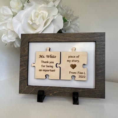 Personalized Thank You Teacher Puzzle Piece Sign Personalized Teacher Appreciation Gifts