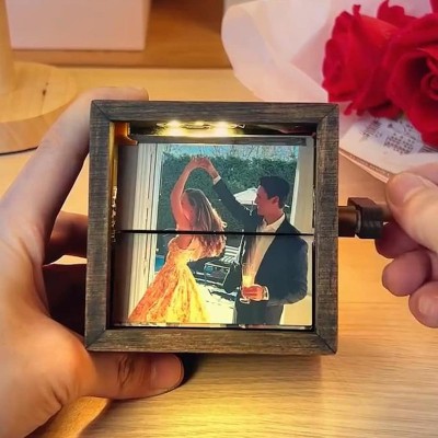 Personalized Photo Flipbook Animation Wood Box Photo Album Gift