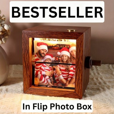 Personalized Photo Flipbook Animation Wood Box Photo Album Gift