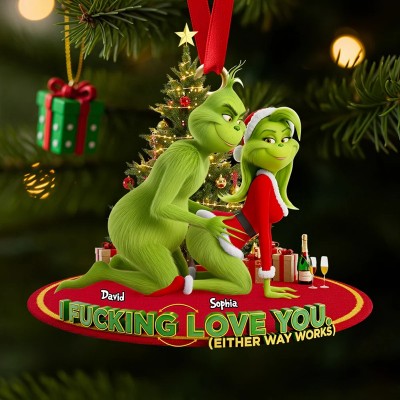 Green Monster Couple Ornament Personalized Christmas Gifts For Couple