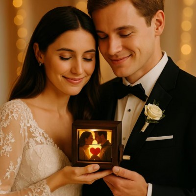 Personalized Photo Flipbook Animation Wood Box Photo Album Gift