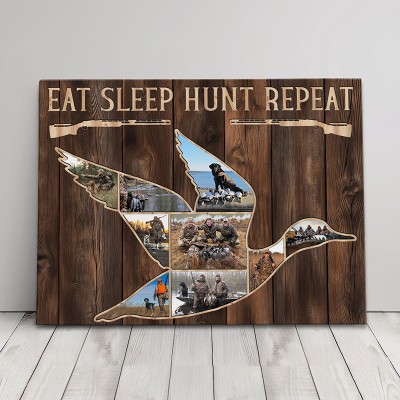 Personalized Gifts For Boyfriend Husband Hunting Photo Wall Art Display Memories Duck Hunting Cabin Decor Man Cave Rustic Decoration Personalized Gift Hunter Dad Room Decor