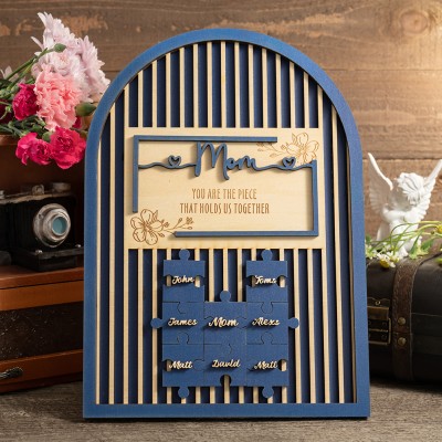 Mom You Are The Piece That Holds Us Together Personalized Mom Puzzle Piece Sign