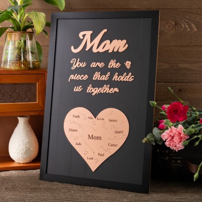 Mom You Are The Piece That Holds Us Together Personalized Mom Puzzle Piece Sign