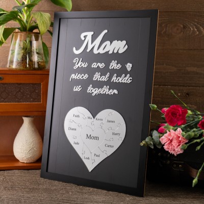 Mom You Are The Piece That Holds Us Together Personalized Mom Puzzle Piece Sign