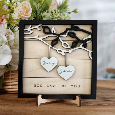 Personalized Couples Names Wooden Sign Gift for Couples