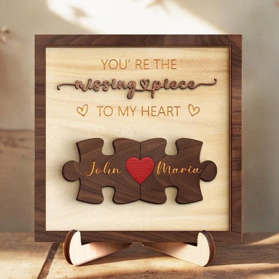 Personalized Puzzle Couples Name Sign Romantic Gift for Him Her Valentine's Day Gift Idea