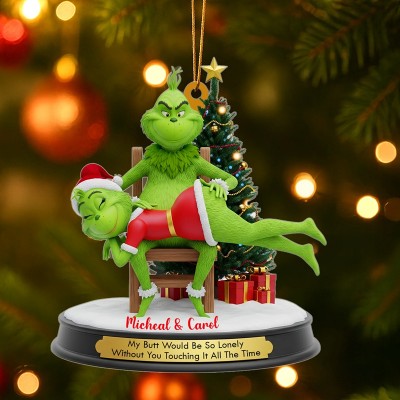Funny Green Monsters Couple Ornament Personalized Christmas Gifts