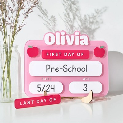 Personalized First/Last Day of School Sign Interchangeable Back to School Sign Gift for Kid