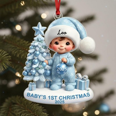 Personalized Baby's First Christmas Ornament Acrylic Christmas Ornament For Newborn